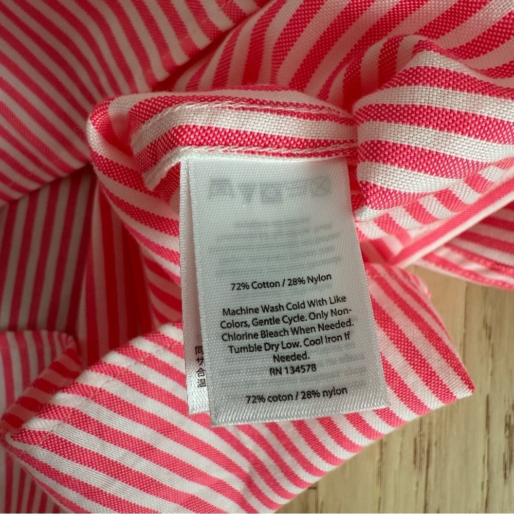 Vineyard Vines Preppy Pink and White Striped Button Down Shirt Size 4 - Picture 10 of 14